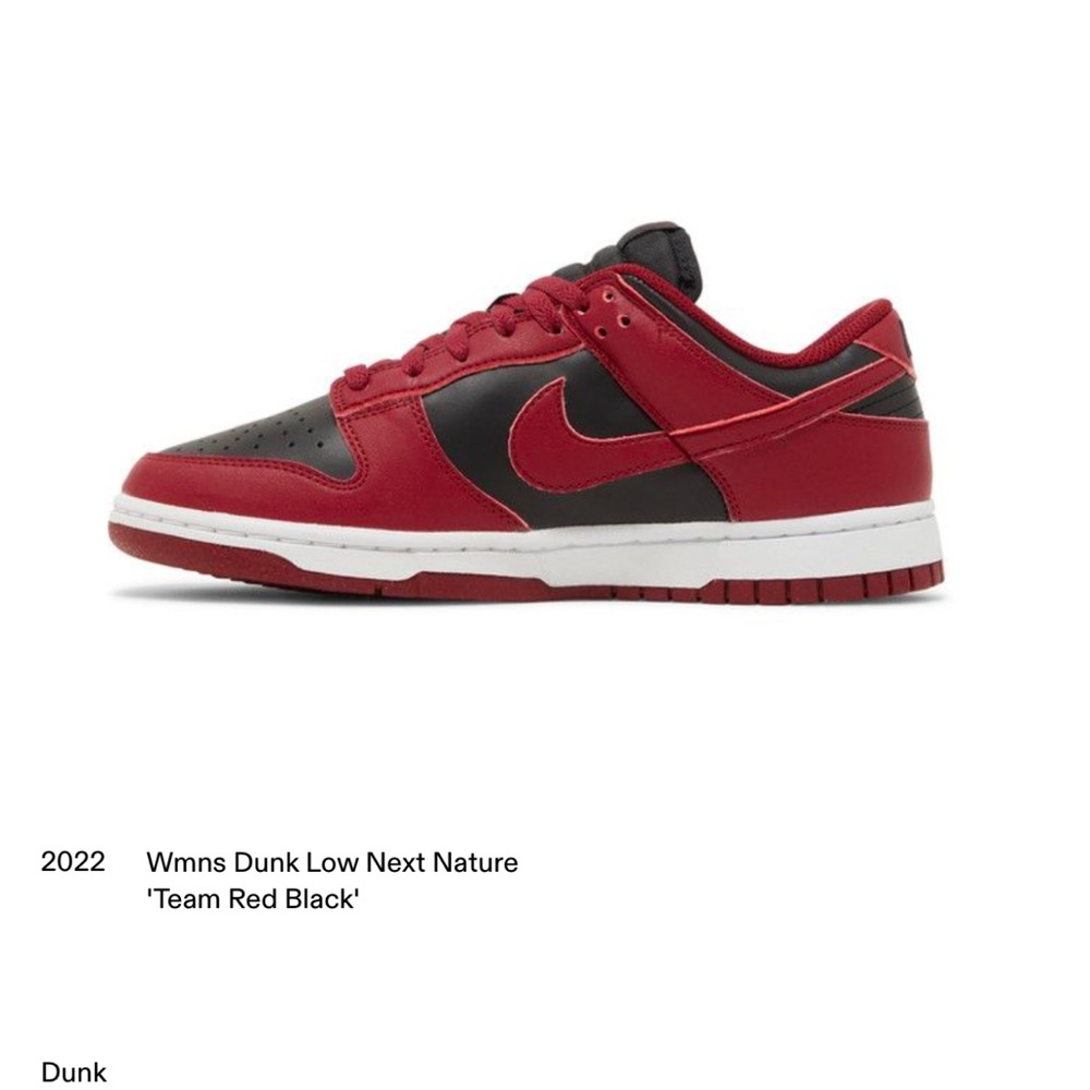 Women’s Nike Dunk Low Next Nature Team Red Black - Picture 2 of 9
